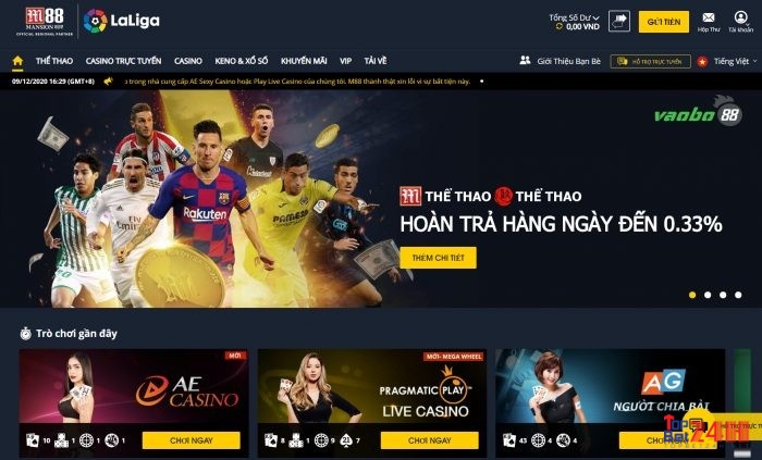 Chơi casino trực tuyến trên điện thoại cùng ứng dụng chất lượng M88