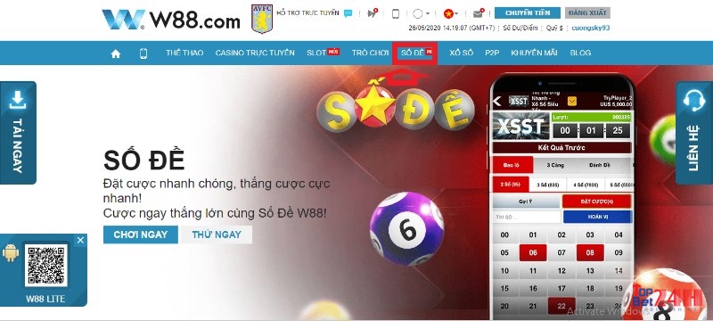 Chơi game loto online cực cuốn cùng W88