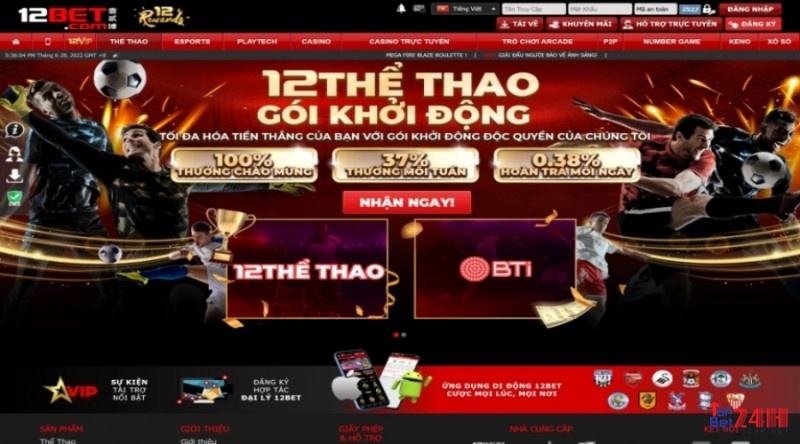  12BET the thao mang đến nhiều khuyến mãi khủng