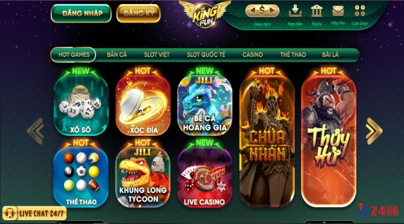 Game đổi thưởng Club KINGFUN sở hữu nhiều game HOT