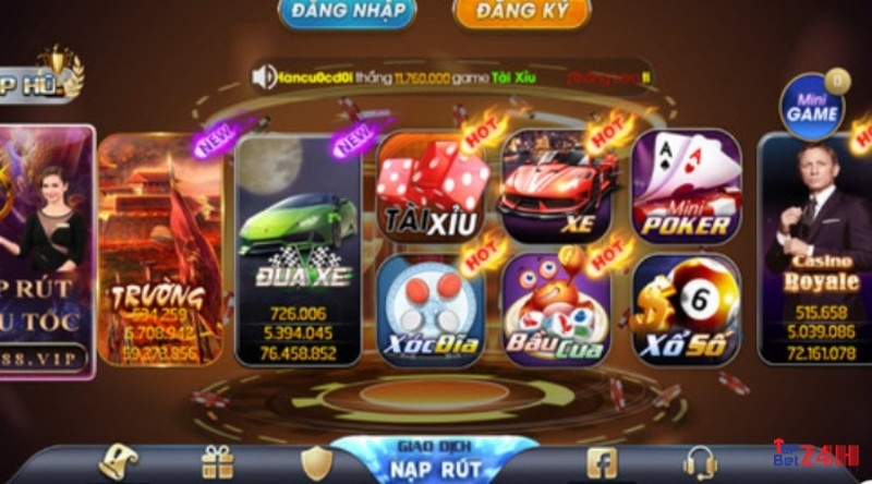 Danh sách các game đoi thuong tại web cược Vua88 Club