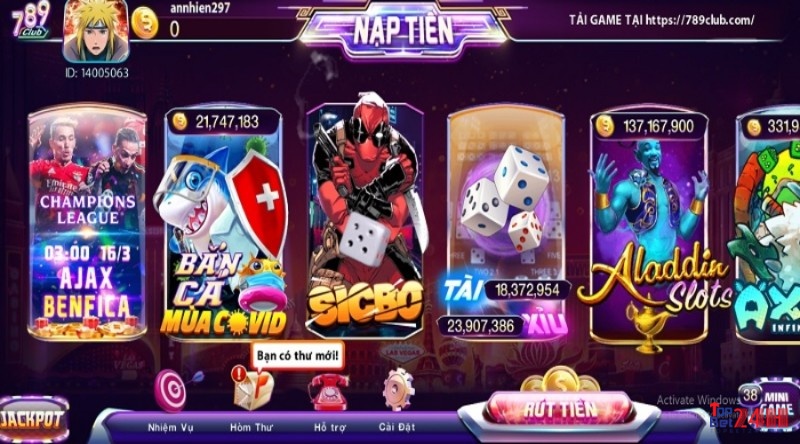 Siêu phẩm giải trí tại 789 Club -- Game đánh bài đổi thưởng tiền thật 