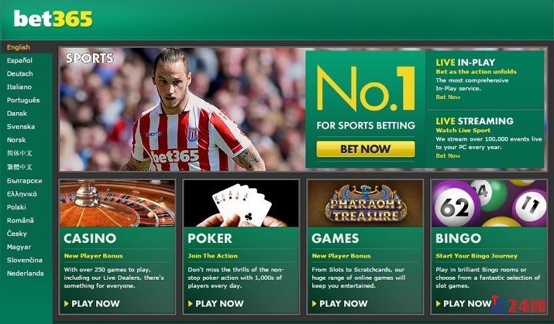 Bet 365 có nhiều trò chơi cá cược hấp dẫn