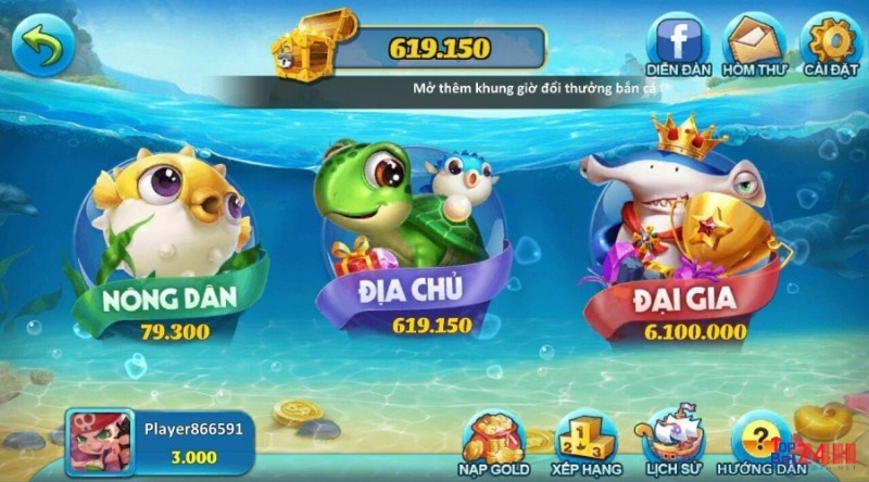 Kho game giải trí săn cá với vô số loài sinh vật tại Vua bắn cá đổi thưởng