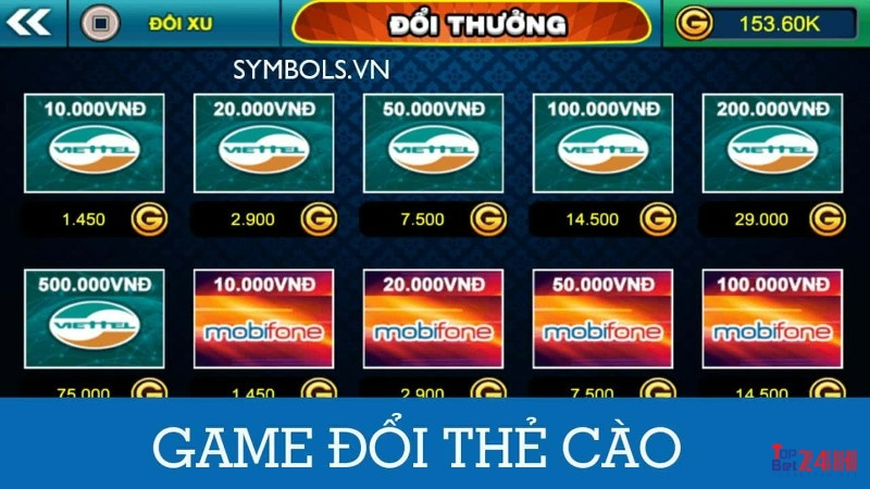 Hình thức đổi thưởng khi chơi game danh bai hay