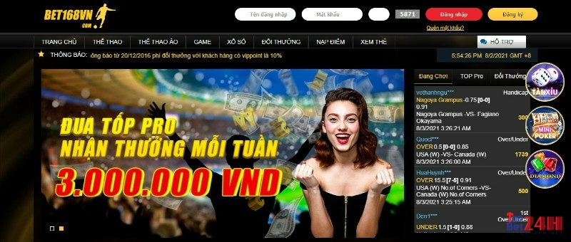 Ưu điểm khi chơi tại bet bong168