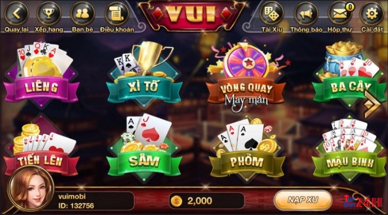 Kho game bài hấp dẫn tại game bai vui