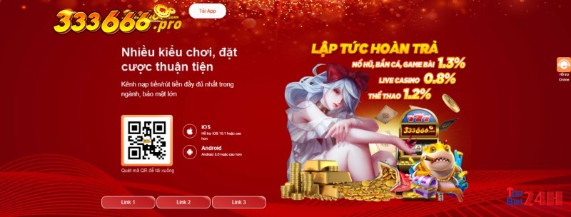 Bạn có thể tải cổng app 333666 về chơi bài với tỷ lệ hoàn tiền hấp dẫn