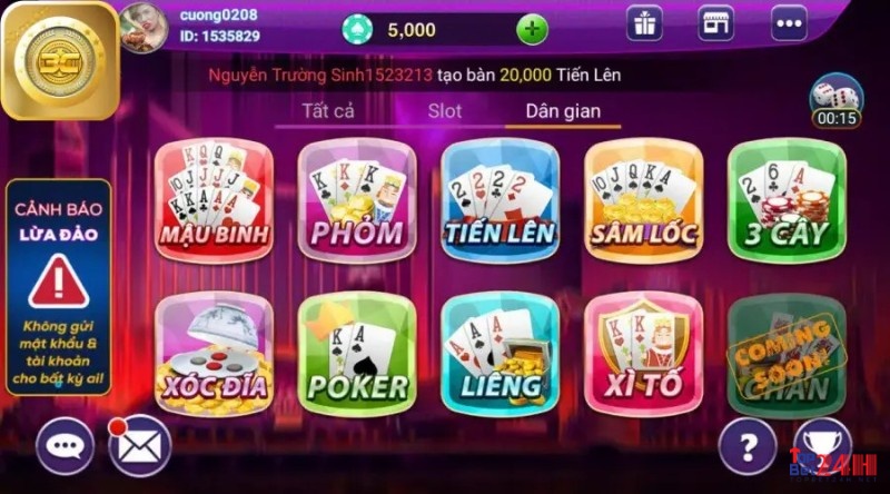 Kho game bài ấn tượng tại gam bai doi thuong 3c