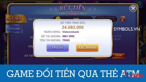 Các phương thức đổi tiền mặt tại các cổng game