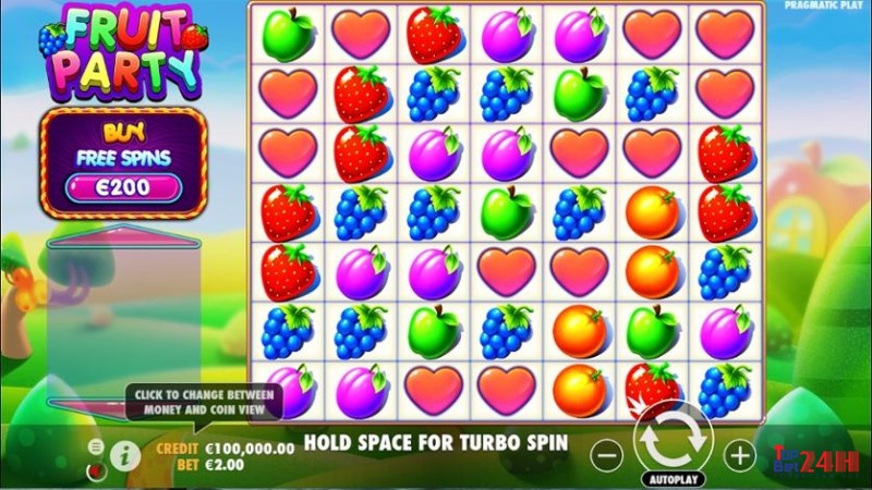 Giao diện chính của game Fruit Party