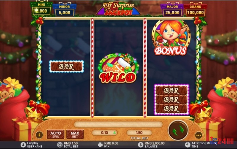 Giao diện chính của game slot Elf Surprise Jackpot