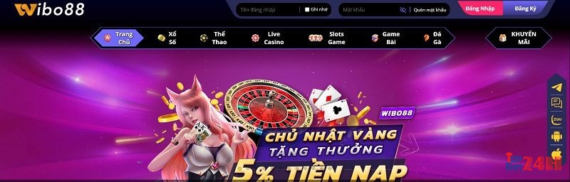 Nhà cái tặng tiền trải nghiệm Wibo88