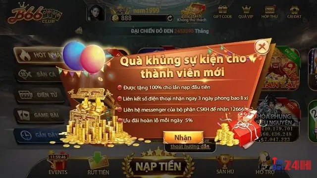 Khuyến mãi, ưu đãi HOT tại game ban ca B66