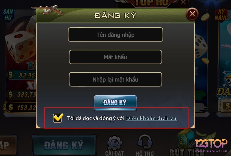 Sau khi điền đầy đủ thông tin vào biểu mẫu thì anh em hãy xác nhận đồng ý với điều khoản dịch vụ để hoàn tất đăng kí