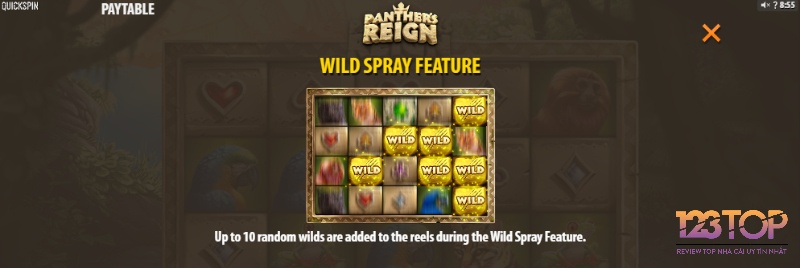 Wild Spray Bonus giúp bạn có thêm từ 3 đến 10 Wild vào trong guồng