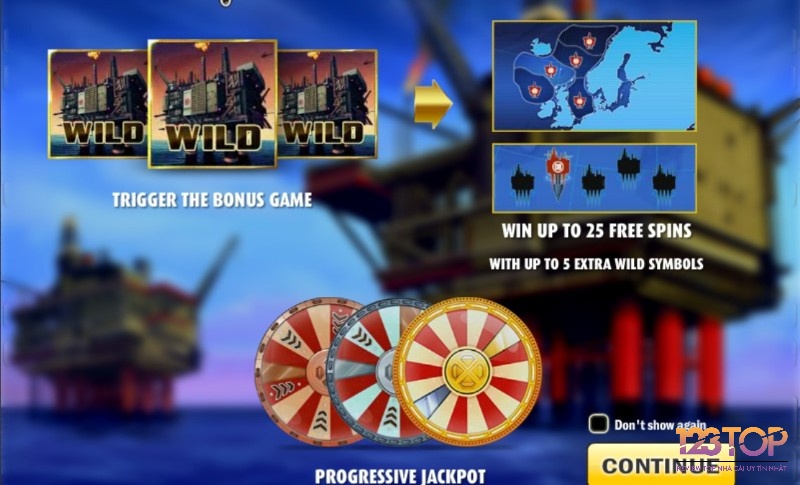 Xuất hiện từ 3 biểu tượng giàn khoa sẽ kích hoạt Bonus Game