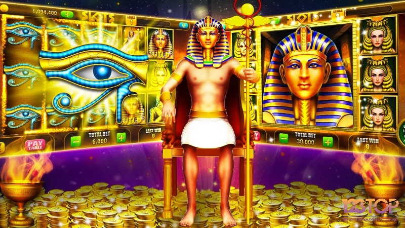 Slot game Pharaoh lấy chủ đề Ai Cập cổ đại với nhiều vòng quay trả thưởng tỷ lệ cao